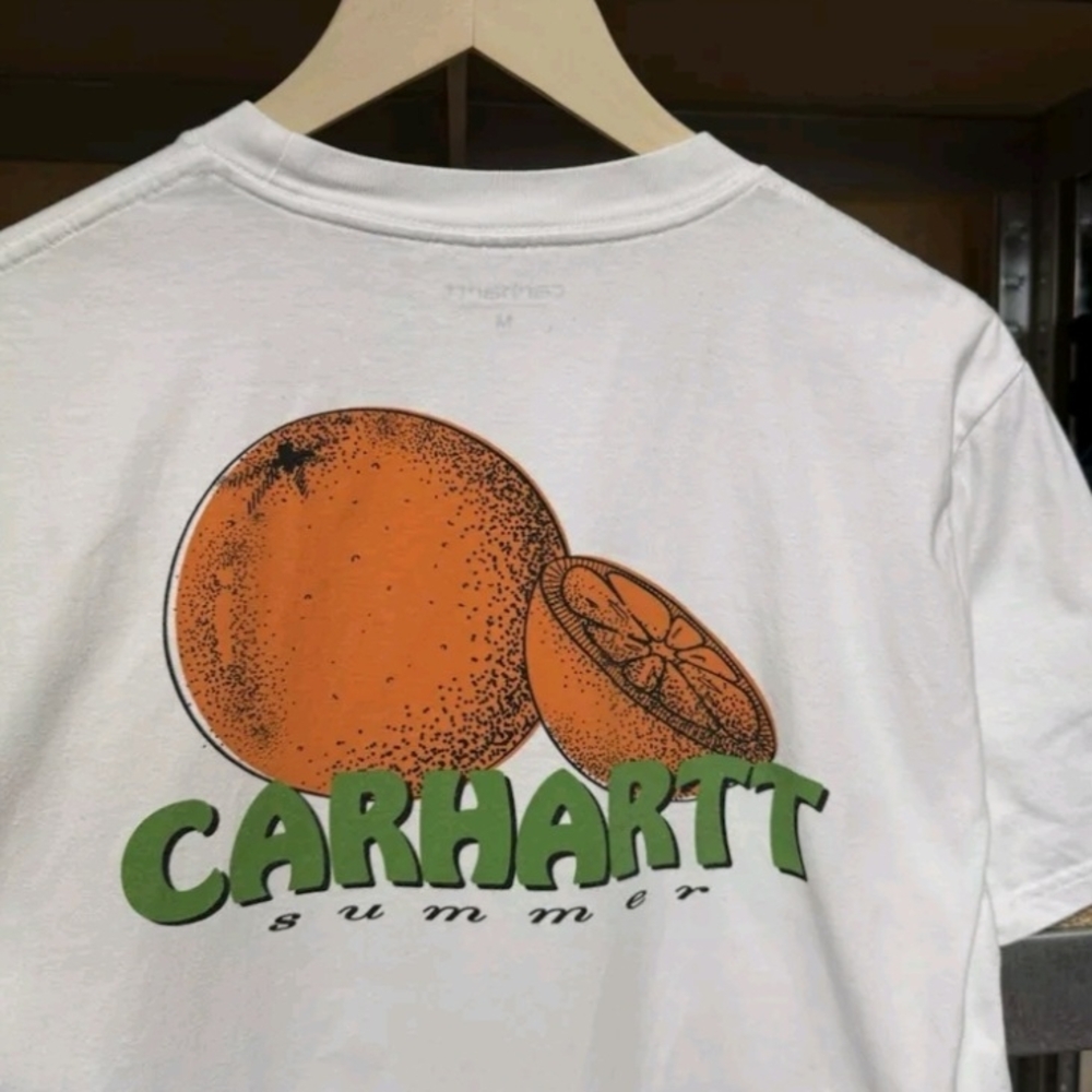 ***ISO*** Carhartt White T-Shirt with Orange Graphic